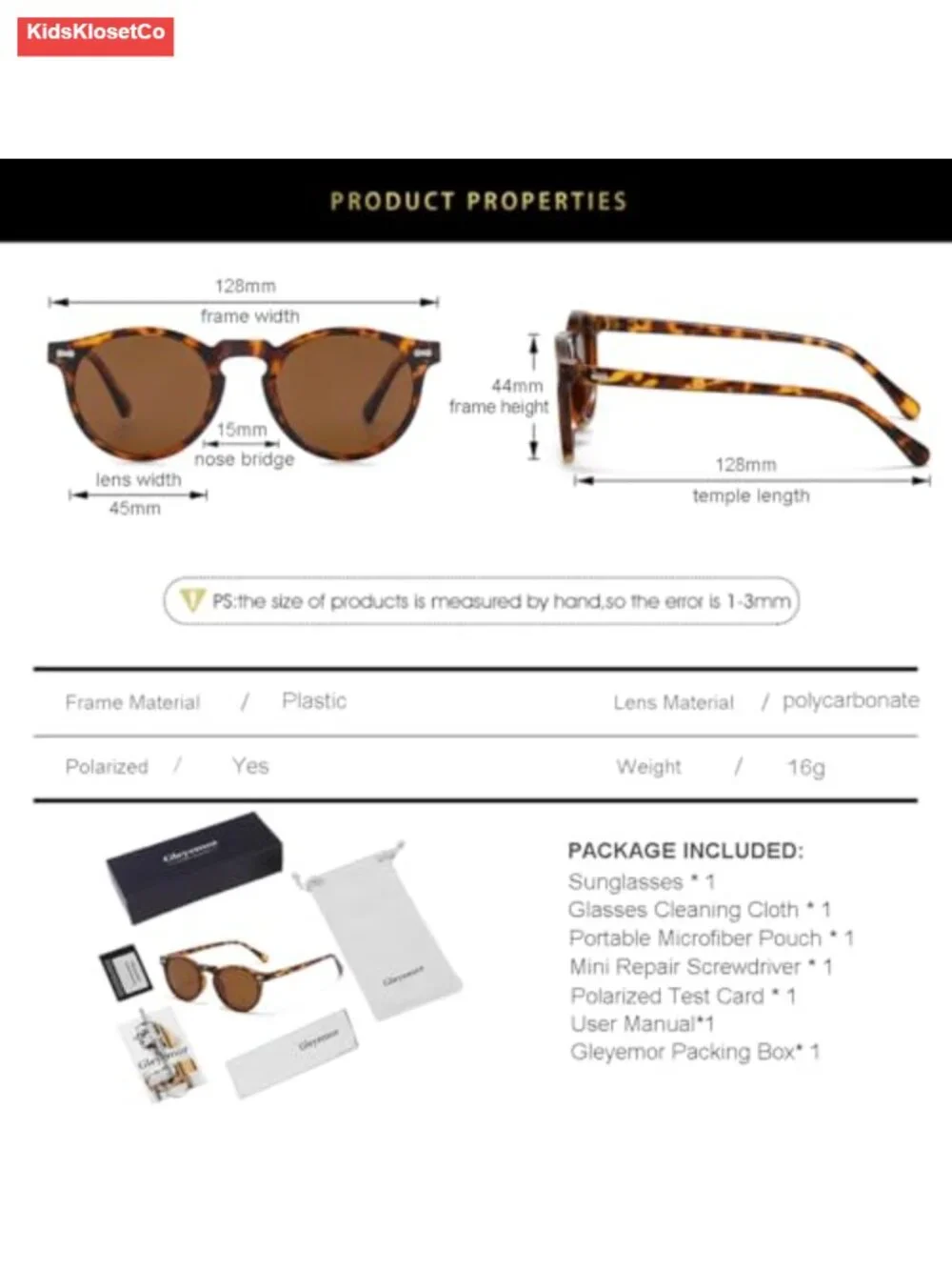 Polarized Round Sunglasses for Kids UV400 Protection Scratch Resistant